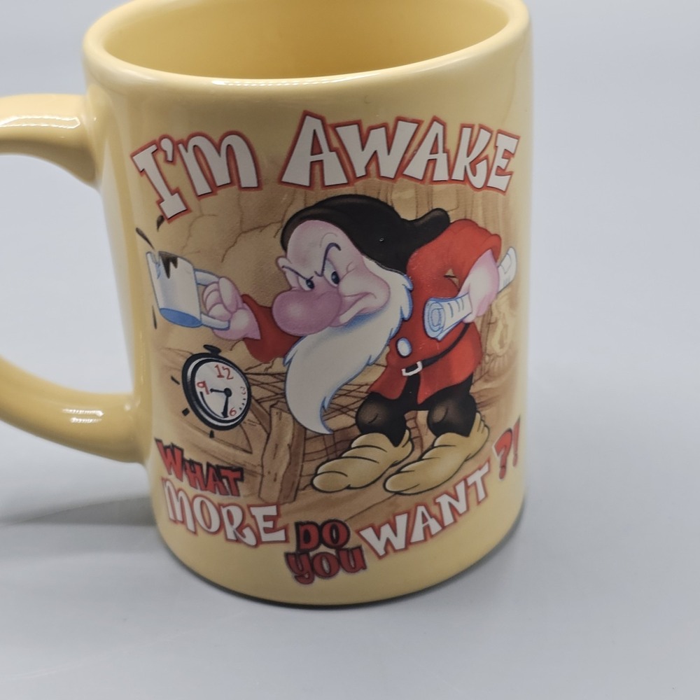 Vtg Grumpy Snow White I'm Awake What More Do You Want? Mug Cup Jerry Leigh - Picture 4 of 6